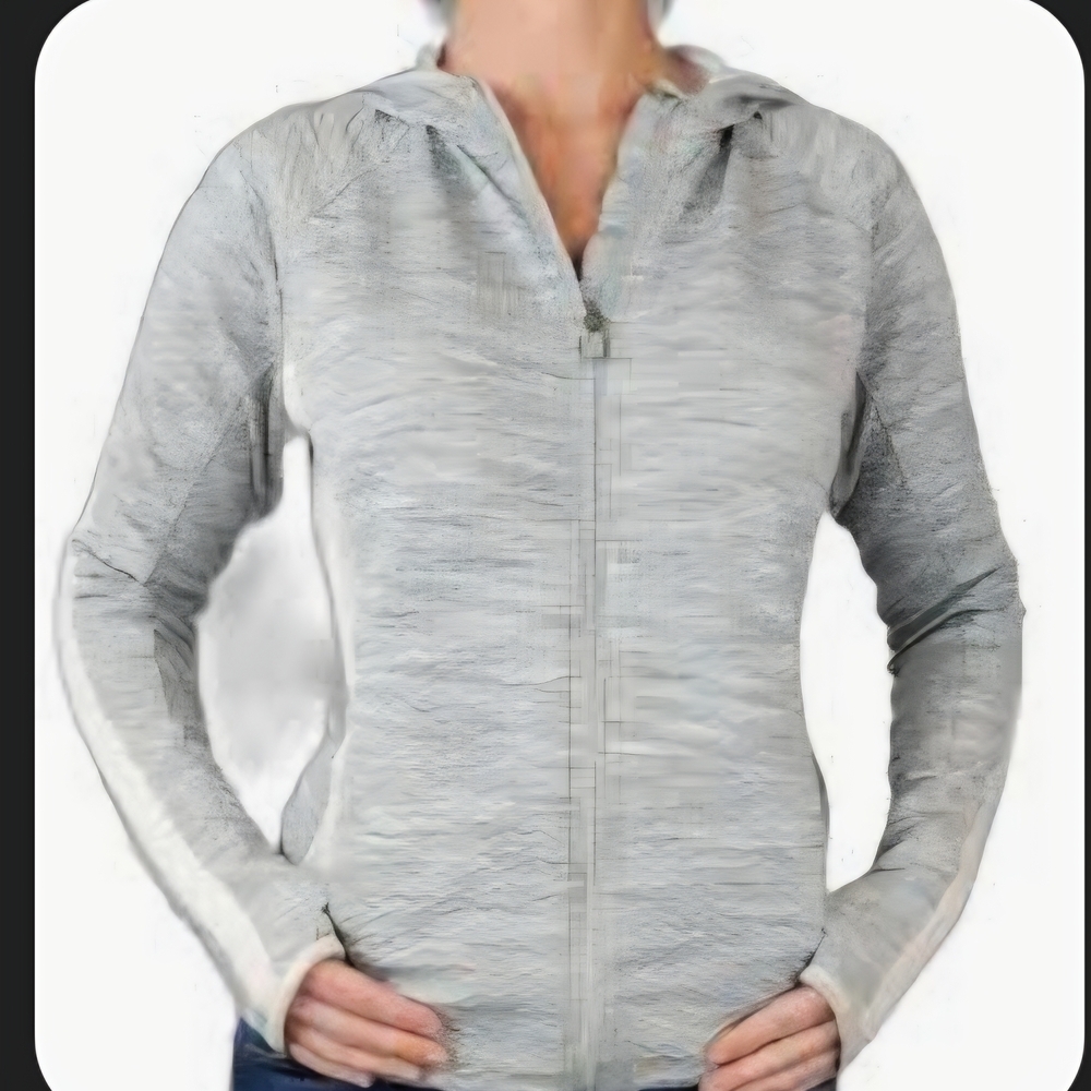 Athleta Light Gray Full-Zip Hoodie XL 1453